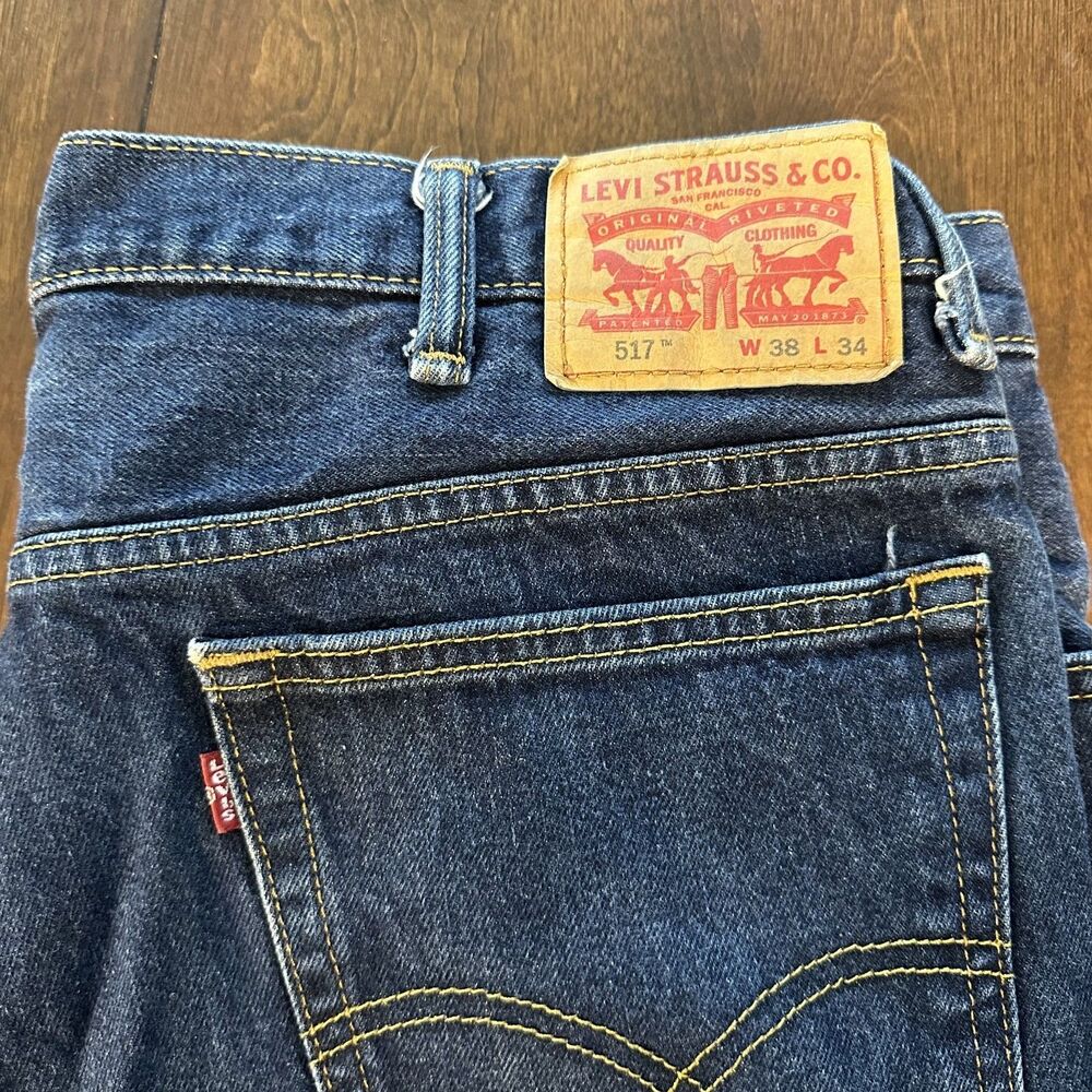 Levi Strauss 517 Jeans Mens Dark Wash Bootcut Denim Size 38x34